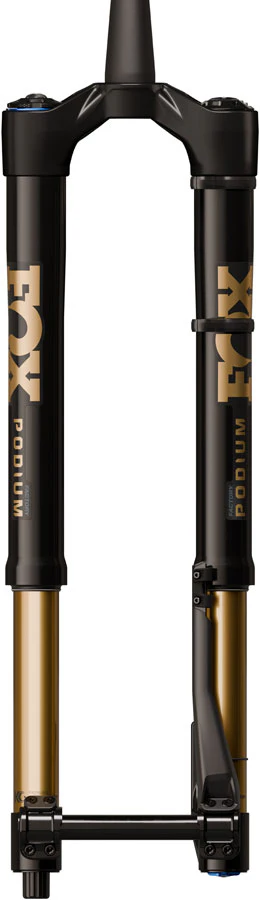 FOX Factory Podium Inverted Suspension Fork - 29", 160 mm, 20TA x 110 mm, 44mm Offset, GRIP X2, 68HT Crown, Black/Podium Gold - Image 4
