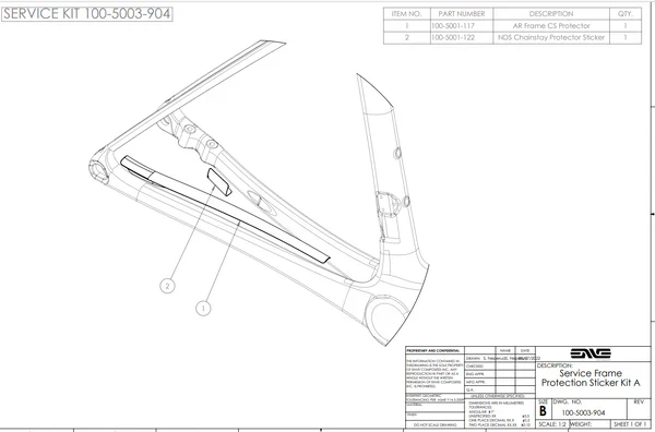 ENVE Service Frame Protection Sticker Kit A - Melee