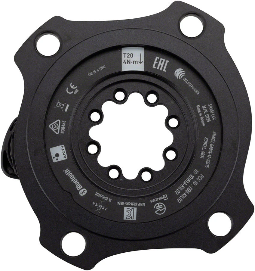 SRAM RED/Force AXS Power Meter Spider - 107 BCD, 8-Bolt Crank Interface, 1x/2x, Black, D1 - Image 4