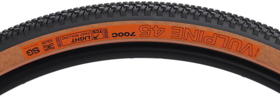 WTB Vulpine Tire - 700 x 45 Tubeless Tire - Black/Tan - Image 3